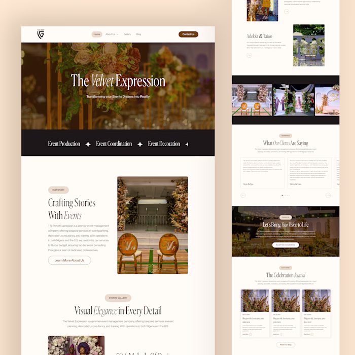 Website Design for The Velvet Expression
