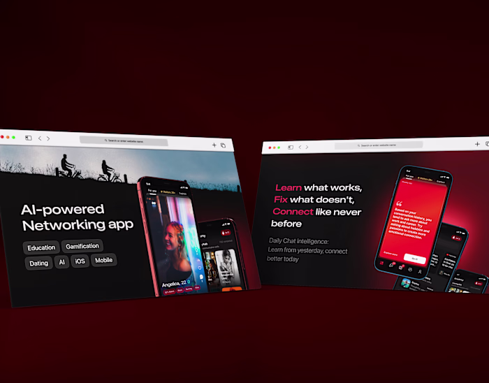 Networking App Landing page web design