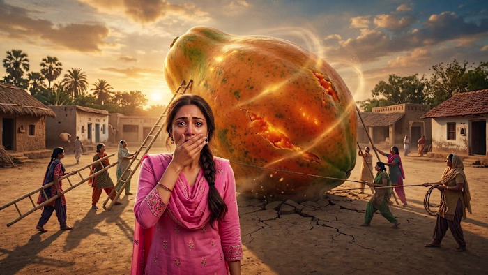 Shocking Discovery: Entire Village Cooks A Mountain-Sized Giant Papaya! 🍈🔥