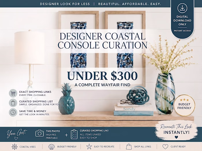 Designer Coastal Console Curation |