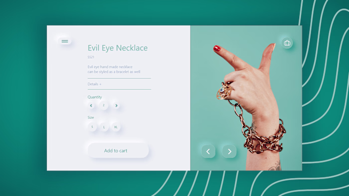Neumorphism/soft UI Jewelry product page