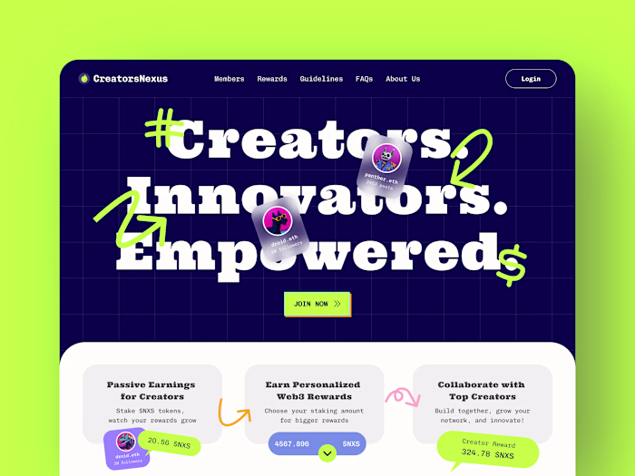 Crypto powered creator's platform design