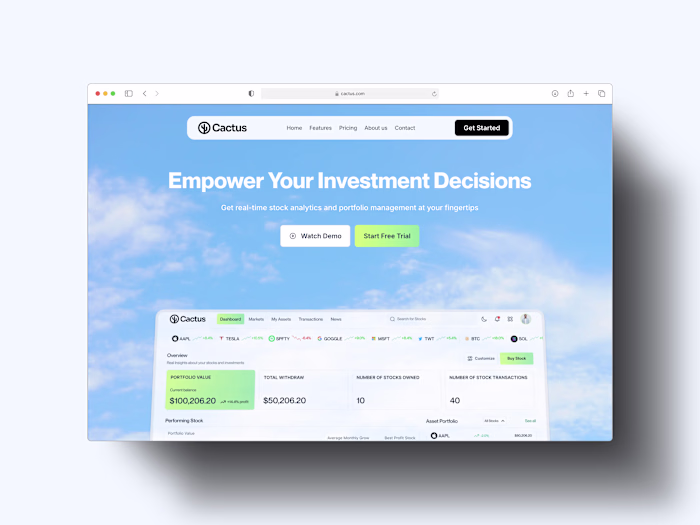 Cactus SaaS Website