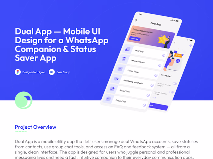 Dual WhatsApp Management App Design