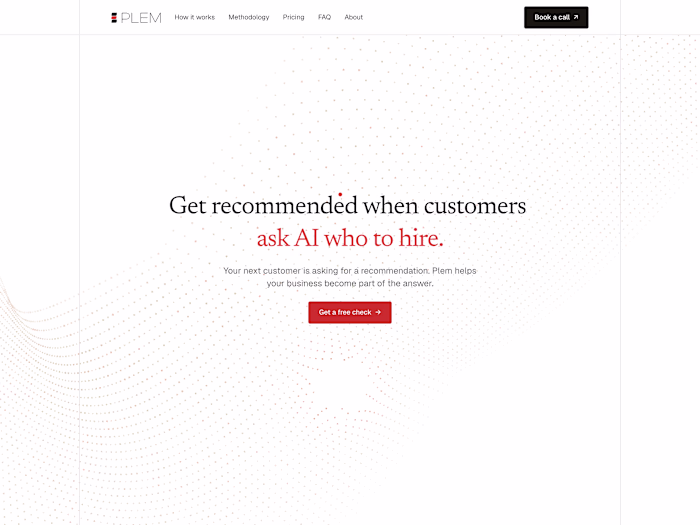 Plem AI Website Design, Framer Development & Motion