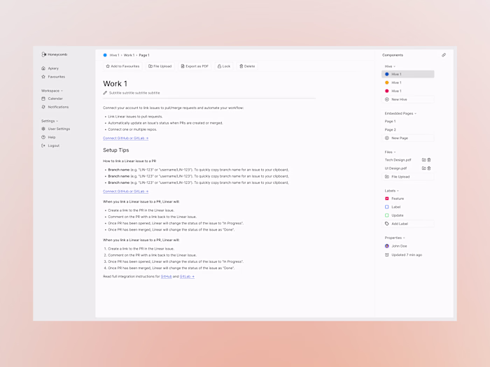 Honeycomb Notes - SaaS Web App Design