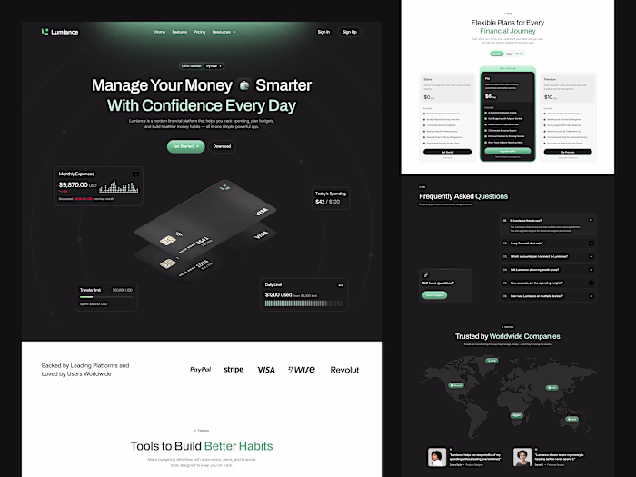 Lumiance - Finance Landing Page
