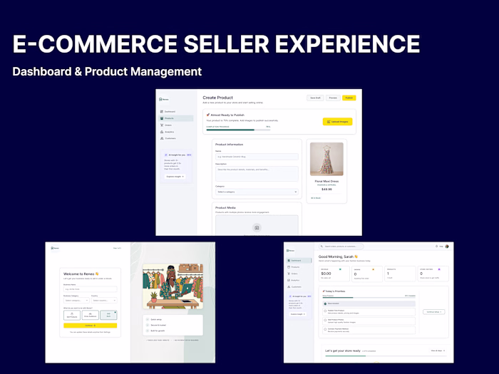 Designed an e-commerce seller experience