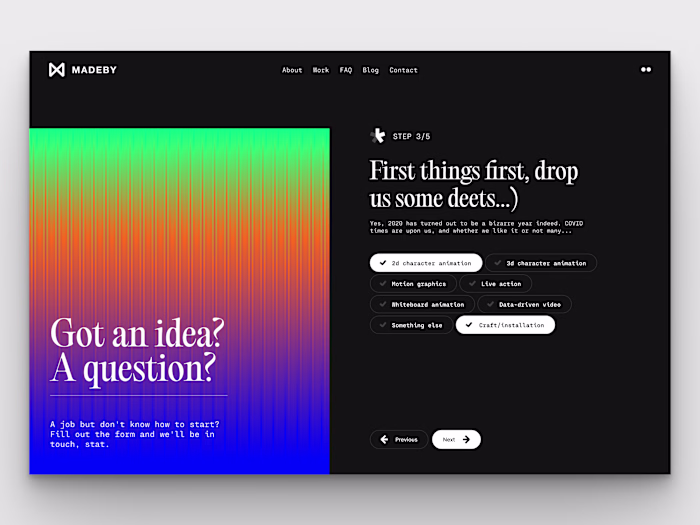Interactive Contact Form & Lead Generation UI