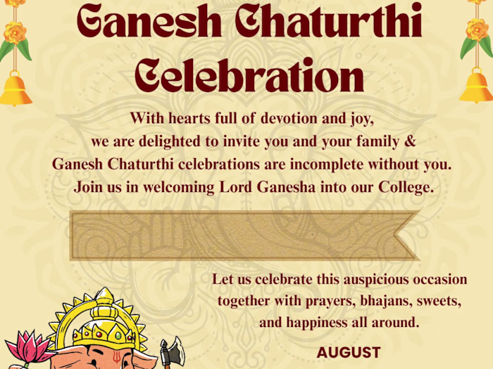 ganesha festival invitation card
