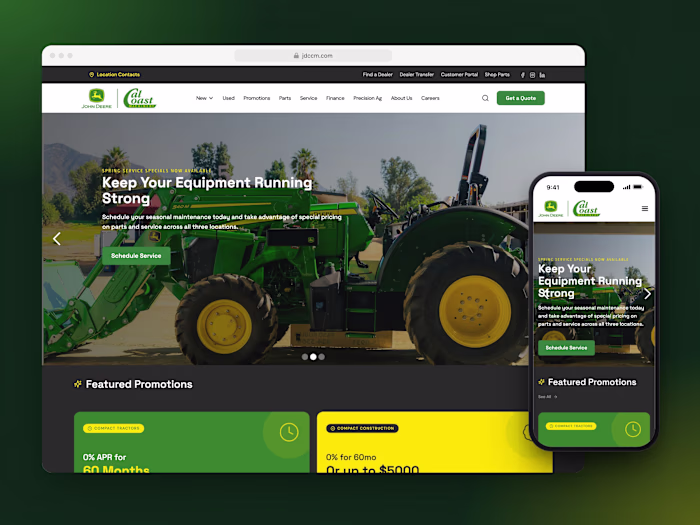 Cal-Coast Machinery | Webflow John Deere Dealer Website