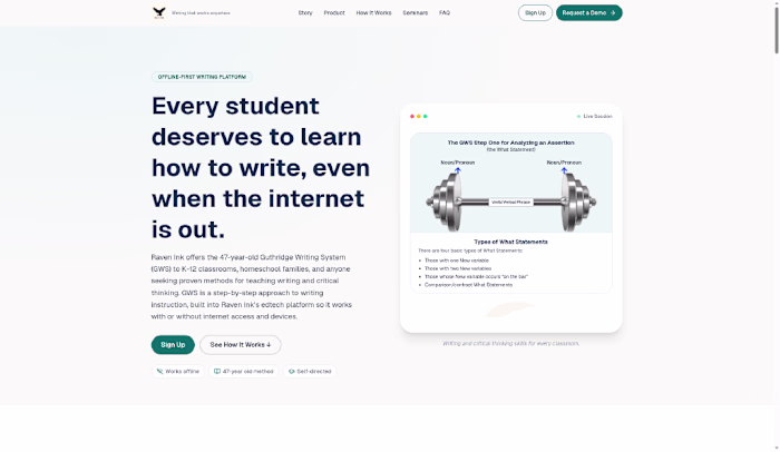 Raven Ink — Offline-First Writing Instruction