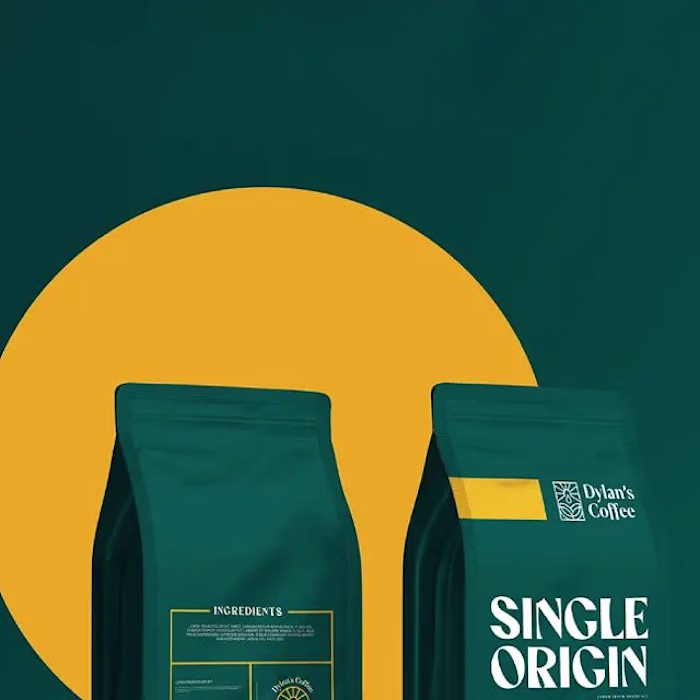 Dylan's Coffee branding, visual identity, package design