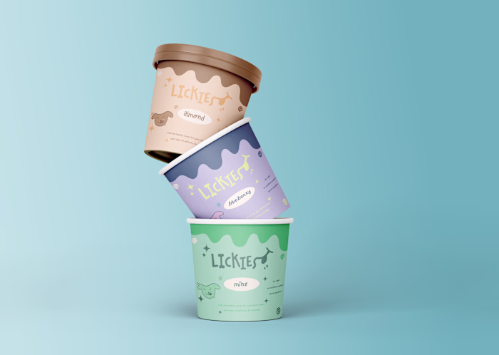 Brand design for fictional dog Ice Cream company