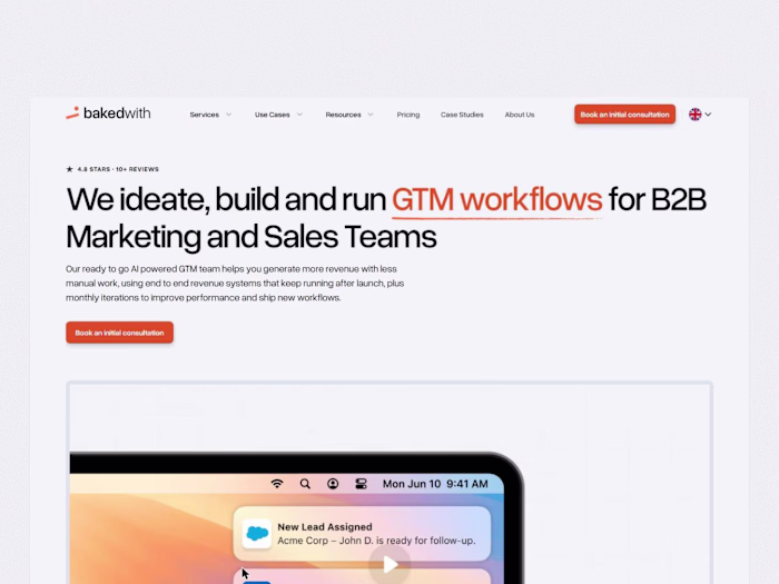 Premium AI Consultancy Website Development for BakedWith