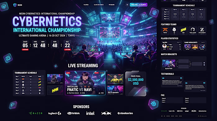 Esports Tournament Landing Page Design