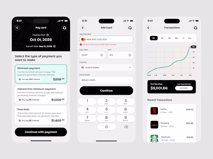 Fintech Credit Card & Mobile Banking UI/UX Design