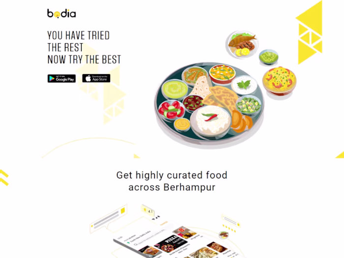 Design Landing Page for a Food Delivery App - Bodia