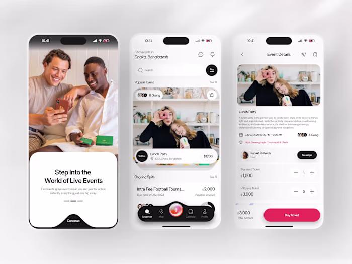 Event Booking Mobile App Design