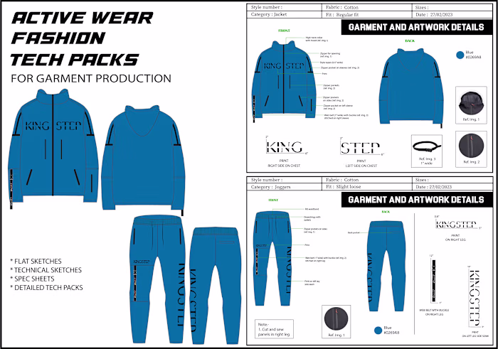 ACTIVE WEAR DESIGNS WITH TECH PACK