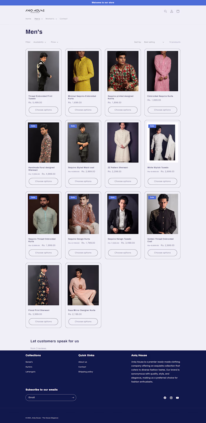 Aniq House A Fashionable Ecommerce Website 