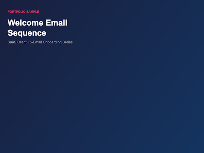 Welcome Email Sequence — SaaS Client