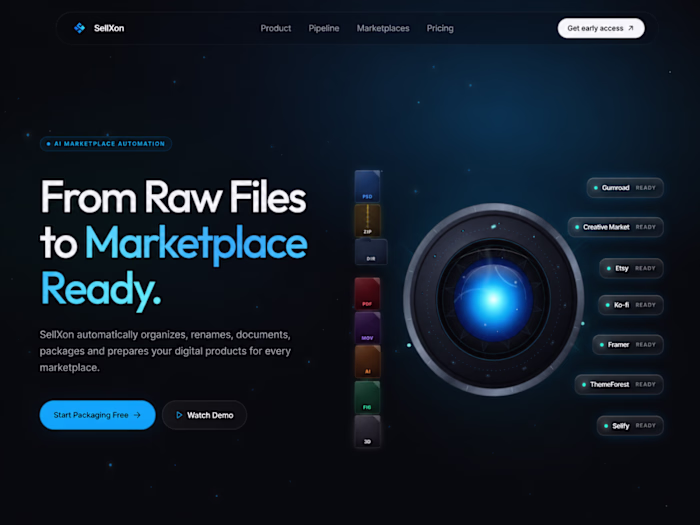 SellXon — AI Marketplace Packaging Platform