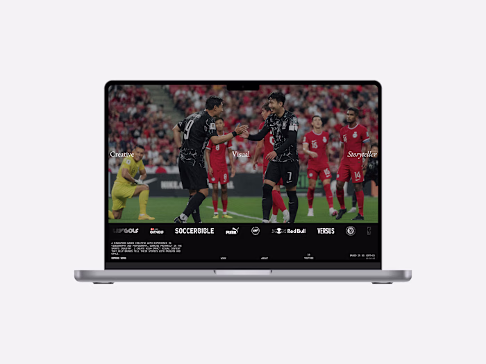 A digital portfolio for a sports photographer