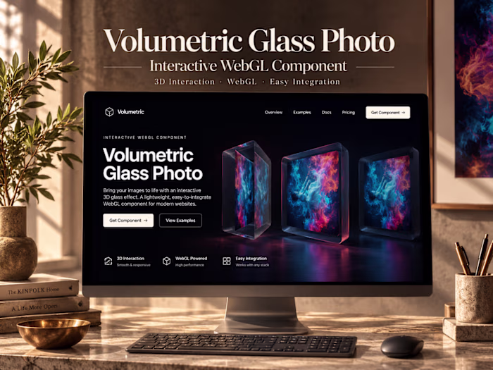 Volumetric Glass Photo - Interactive WebGL Component