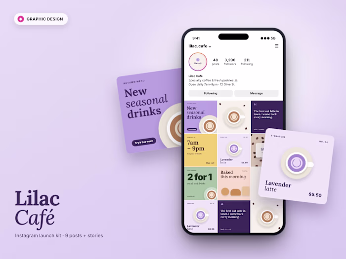Lilac Café | Instagram Launch Kit