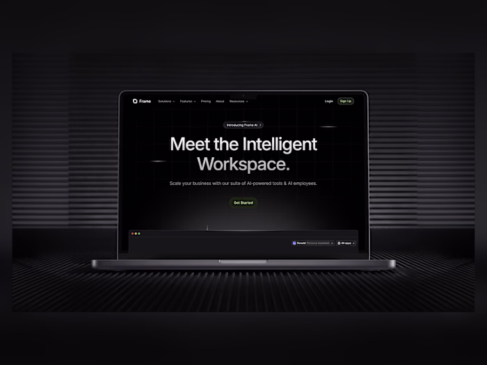 Frame — Webflow site, motion & live AI demos for a SaaS
