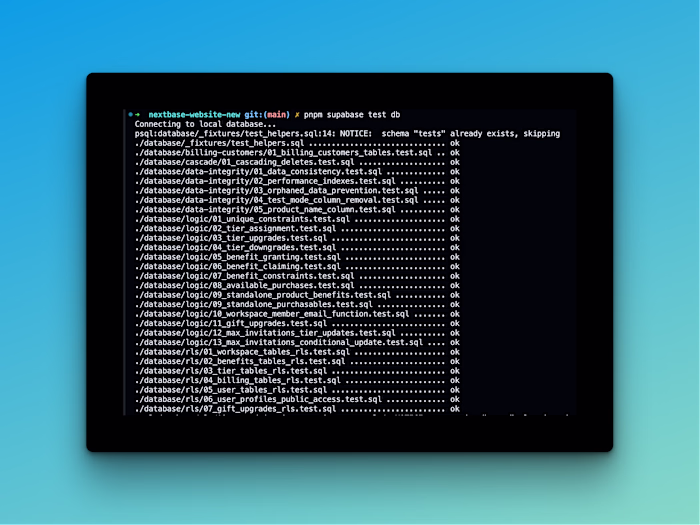 Adding pg tap test cases to nextbase. And the confidence I h...