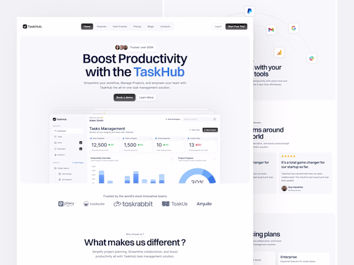 TaskHub -- Saas Landing Page