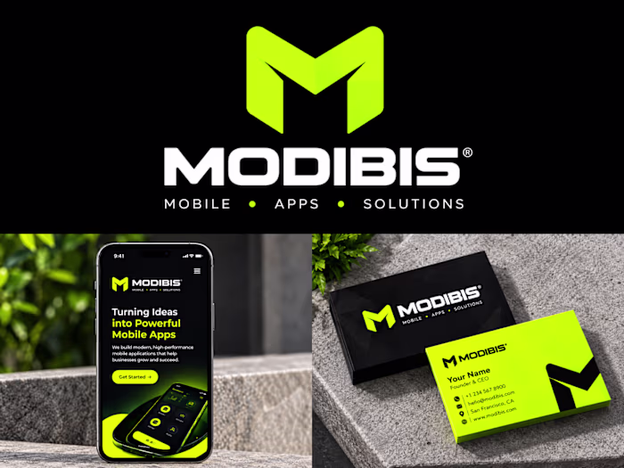 Modibis: Bold Logo & Brand Identity for a Mobile App Company