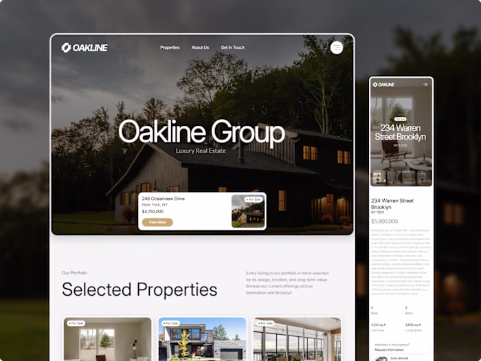Oakline - Real Estate Framer Template