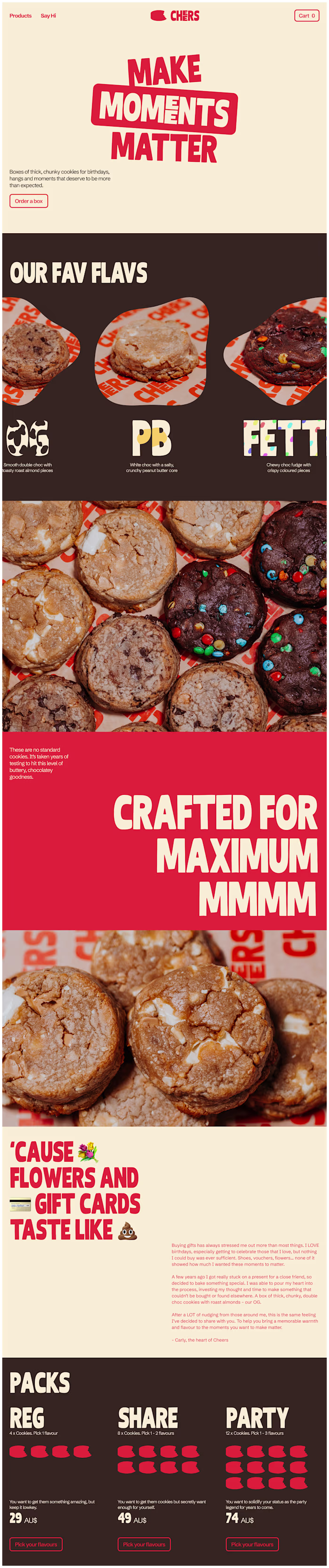 CHEERS Cookies | Home Page & Branding