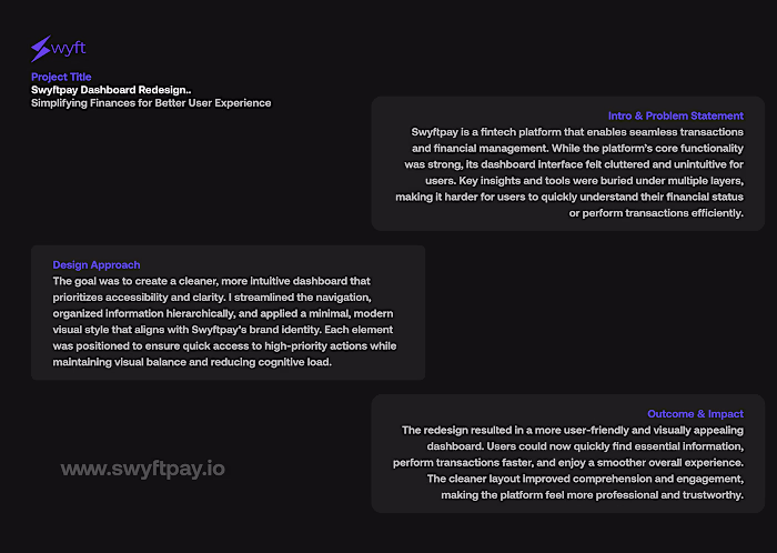 Swyftpay Dashboard Redesign – Simplifying Experience