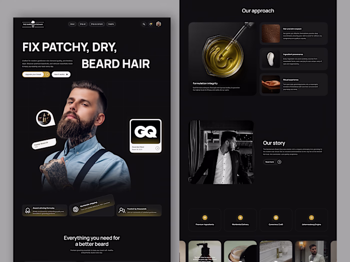 Men's Grooming E-commerce Website Design