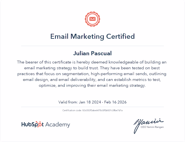 Email Marketing Certified