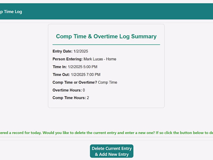 Overtime Time Tracker