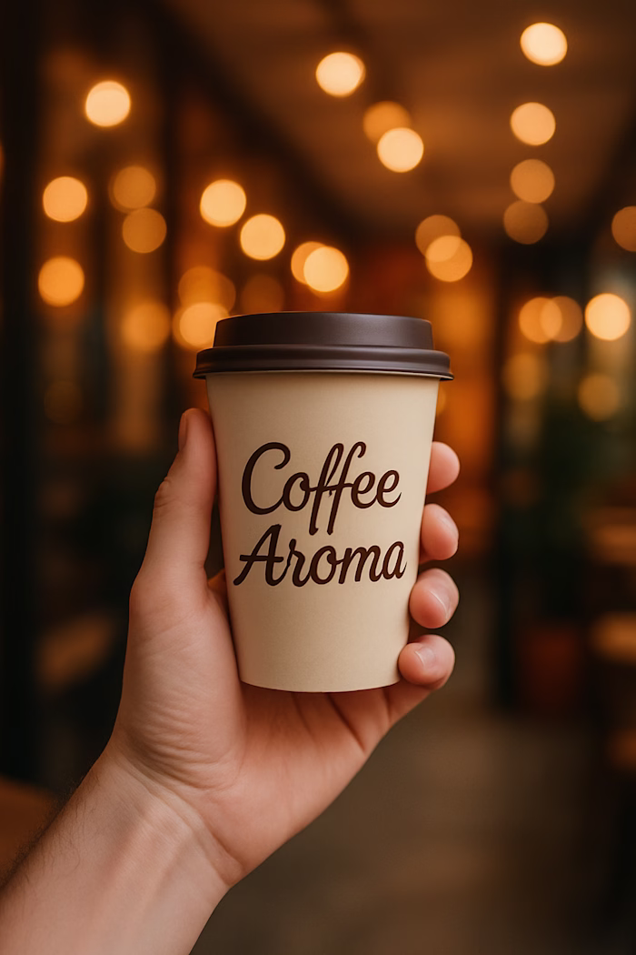 Modern Coffee Cup Mockup Design "Coffee Aroma"