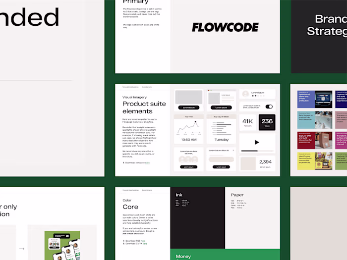 Flowcode - Brand Guidelines, Product & UI/UX Design