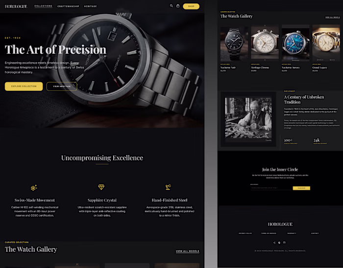 Luxury Watch Landing Page
A premium