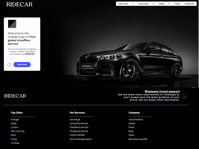 RideCar Website