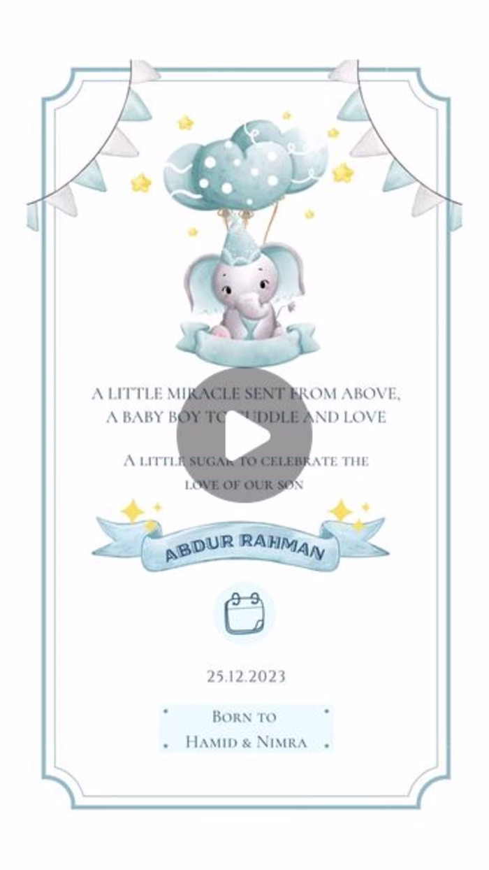 “It’s a boy” announcement for a client. 