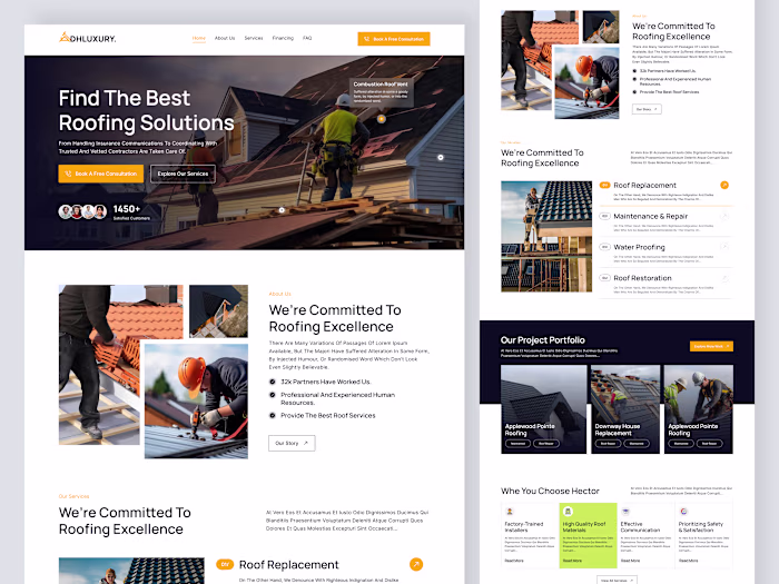 Roofing landing page Website Design
