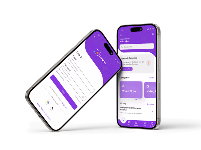 Tepnoty App UI Design