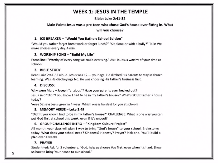 LESSON SAMPLES FOR G 4-12