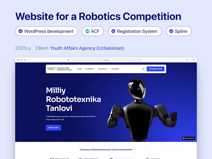 Website for a Robotics Competition