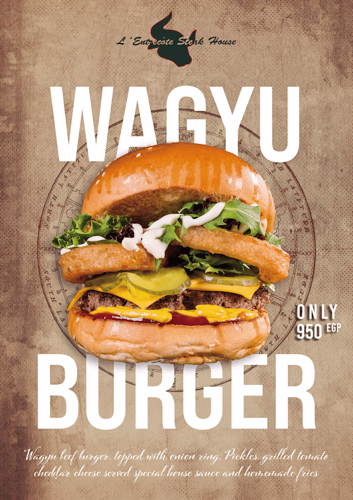 Wagyu Burger Stand Menu Offer :: Behance